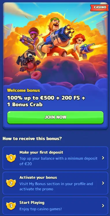 Pistolo Casino bonus di benvenuto